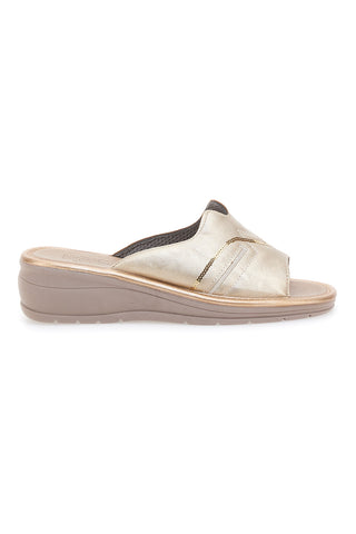 Platin-Slipper mit goldenen Details COMFORTABLE LINE 7225