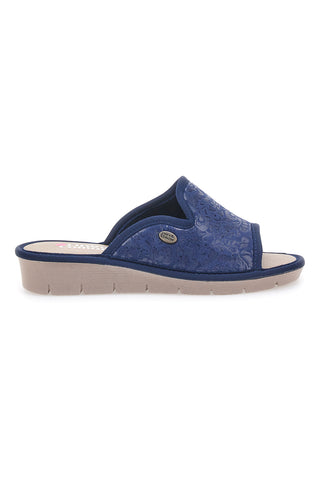 Blaue Hausschuhe Made in Italy LINEA COMODA 8059
