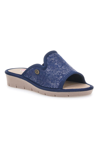 Blaue Hausschuhe Made in Italy LINEA COMODA 8059