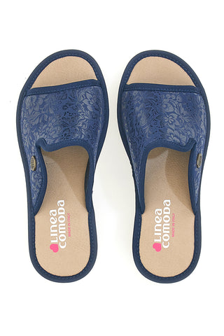 Blaue Hausschuhe Made in Italy LINEA COMODA 8059
