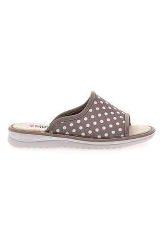 Ciabatte Taupe e a Pois Bianchi Made in Italy LINEA COMODA 5179