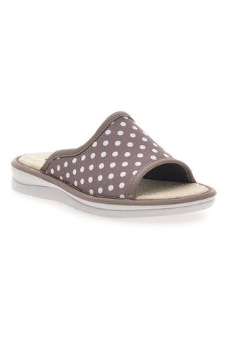 Ciabatte Taupe e a Pois Bianchi Made in Italy LINEA COMODA 5179