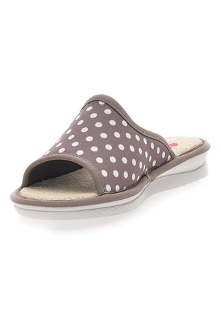 Ciabatte Taupe e a Pois Bianchi Made in Italy LINEA COMODA 5179