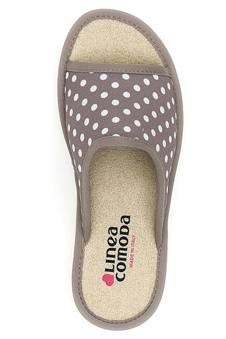 Ciabatte Taupe e a Pois Bianchi Made in Italy LINEA COMODA 5179