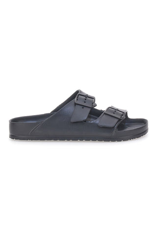 COVERI WORLD DCW39 Hausschuhe mit Doppelschnalle, schwarz