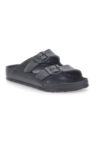 Ciabatte nere con doppia fibbia COVERI WORLD DCW39