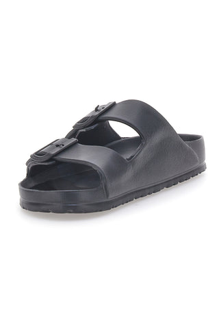 COVERI WORLD DCW39 Hausschuhe mit Doppelschnalle, schwarz