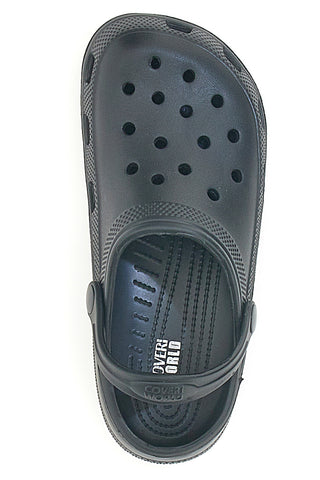 COVERI WORLD DCW42AL Schwarze perforierte Clogs mit Riemen