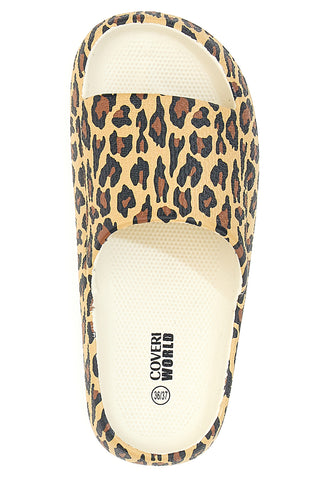 Ciabatte animalier leopardate suola comfort COVERI 24311