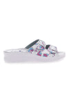 Ciabatte Bianche con fiori multicolor e doppia fascia antiscivolo Best Medical 122F