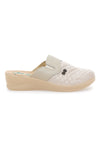 Beige Hausschuhe mit geschlossener Spitze, hergestellt in Italien, Bio Up 6204