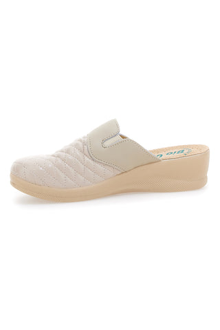 Beige Hausschuhe mit geschlossener Spitze, hergestellt in Italien, Bio Up 6204
