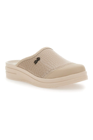 Ciabatte Beige con Tomaia in Pelle Effetto Lucido BIO UP 753