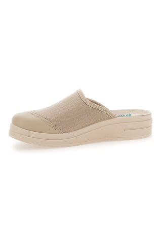 Ciabatte Beige con Tomaia in Pelle Effetto Lucido BIO UP 753