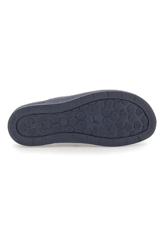 Blaue Hausschuhe mit Obermaterial aus glänzendem Leder BIO UP 753