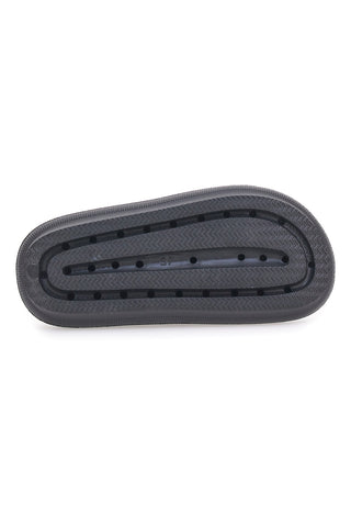 Schwarze Gummi-Slipper mit Doppelriemen und verstellbaren Schnallen 2T2L ILY02