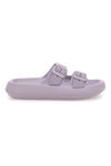 Lila Gummi-Slipper mit Doppelriemen und verstellbaren Schnallen 2T2L ILY02