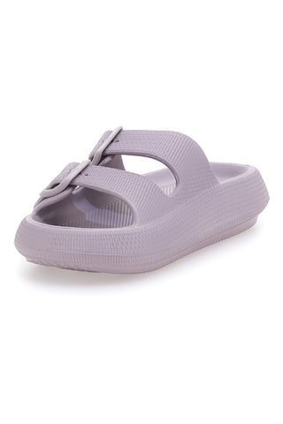 Lila Gummi-Slipper mit Doppelriemen und verstellbaren Schnallen 2T2L ILY02
