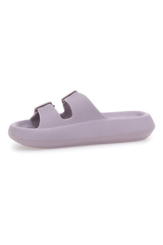 Lila Gummi-Slipper mit Doppelriemen und verstellbaren Schnallen 2T2L ILY02