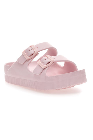 Rosa Gummi-Hausschuhe mit Doppelschnalle 2T2L HM07