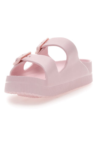 Rosa Gummi-Hausschuhe mit Doppelschnalle 2T2L HM07