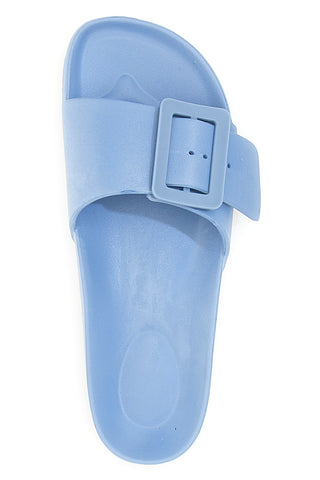 Blaue Hausschuhe mit Maxi-Schnalle 2T2L 931