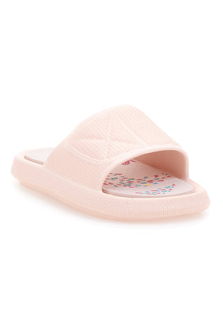Rosa Gummi-Slipper mit breitem, verziertem Fußbett 2T2L 1055