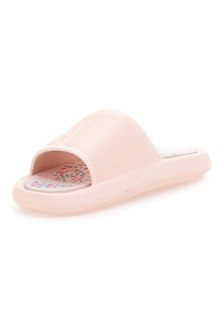 Rosa Gummi-Slipper mit breitem, verziertem Fußbett 2T2L 1055