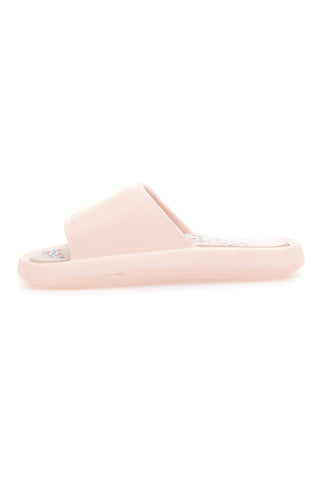 Rosa Gummi-Slipper mit breitem, verziertem Fußbett 2T2L 1055