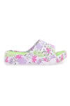 Mehrfarbige Hausschuhe mit Blumenmuster und hoher Sohle 2T2L 22021