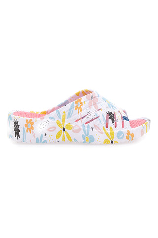 Ciabatte floreali multicolor con fascia incrociata 2T2L 711