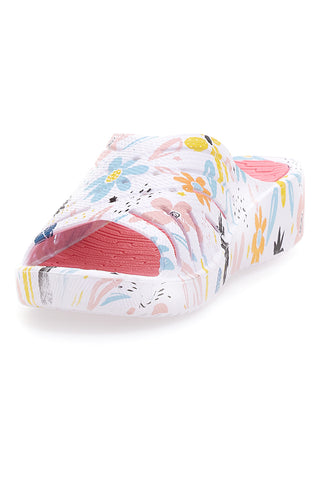 Ciabatte floreali multicolor con fascia incrociata 2T2L 711