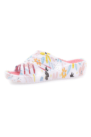 Ciabatte floreali multicolor con fascia incrociata 2T2L 711