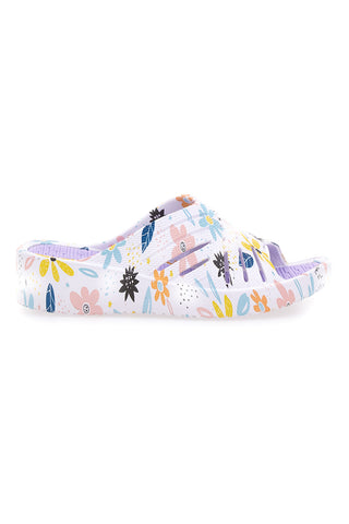 Ciabatte floreali viola multicolor fascia incrociata 2T2L 711