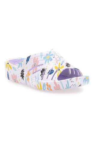 Ciabatte floreali viola multicolor fascia incrociata 2T2L 711