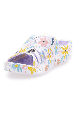 Ciabatte floreali viola multicolor fascia incrociata 2T2L 711