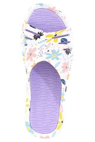 Ciabatte floreali viola multicolor fascia incrociata 2T2L 711