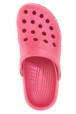 Fuchsiafarbener Sabot aus perforiertem Gummi mit Riemen 2T2L 1851