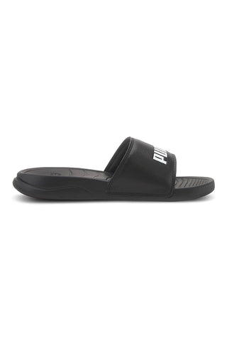Puma – Popcat 20 Jr – Schwarze Slides mit weißem Logo