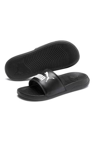 Ciabatte nere con logo bianco Puma Popcat 20 Jr