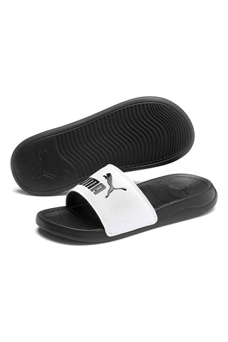 Ciabatte nere con fascia bianca Puma Popcat 20 Jr