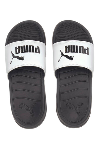 Ciabatte nere con fascia bianca Puma Popcat 20 Jr