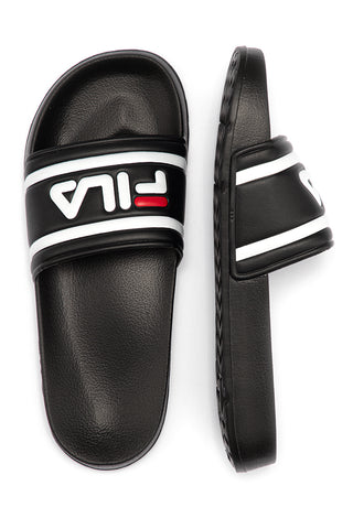 Schwarze Hausschuhe mit großem Fila FFT0028-Logo