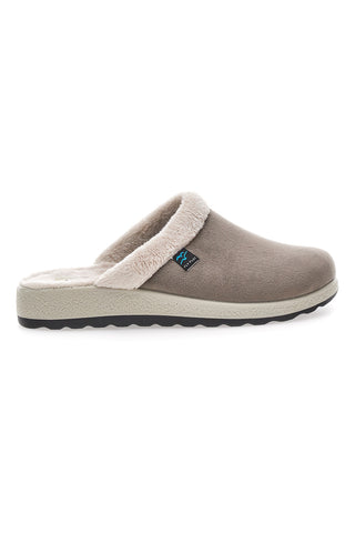 Pantofole marroni con bordo in pelo e suola comfort Fly Flot 90510X20PM