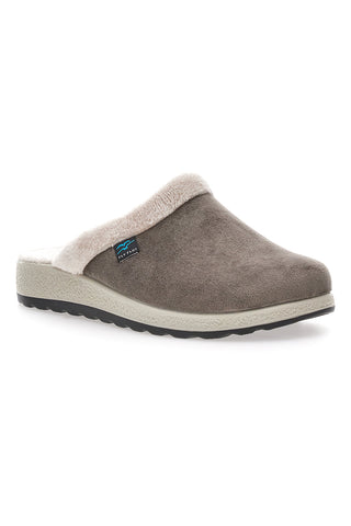 Pantofole marroni con bordo in pelo e suola comfort Fly Flot 90510X20PM