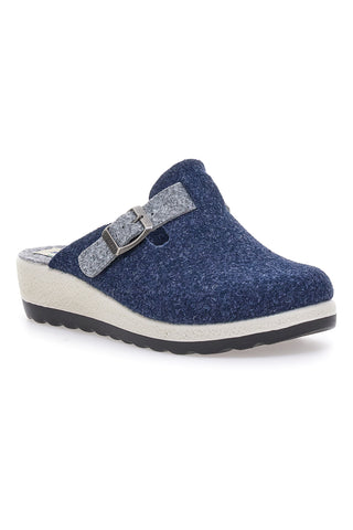 Fly Flot 90440W68FR Blaue Hausschuhe mit verstellbarer Schnalle und zweifarbiger Sohle