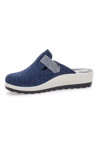 Fly Flot 90440W68FR Blaue Hausschuhe mit verstellbarer Schnalle und zweifarbiger Sohle
