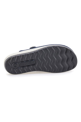 Fly Flot 90440W68FR Blaue Hausschuhe mit verstellbarer Schnalle und zweifarbiger Sohle