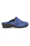 Fly Flot 90L70T37NP Komfort-Hausschuhe mit Keilabsatz, blau kariert