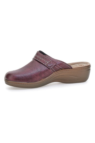 Anatomischer Slipper Inblu 80LY in Burgunderrot mit sichtbaren Nähten